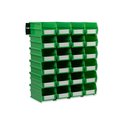Triton Products Polypropylene Wall Storage Bin Kit, 7.375 in. D x 3 in. H x 4.125 in. W, Green 3-220GRNWS